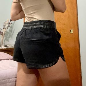 Zara Trafaluc Velvet Leather shorts ~ Size XS